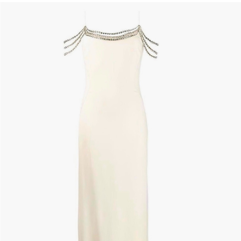 Stella McCartney Cream Slip Dress Sleeveless Spaghetti Strap